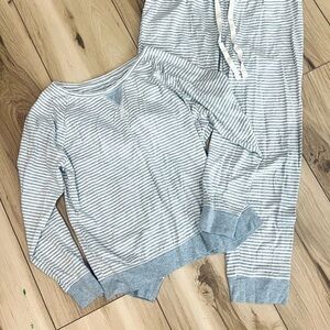 Women's Blue/White Striped Pajama Set